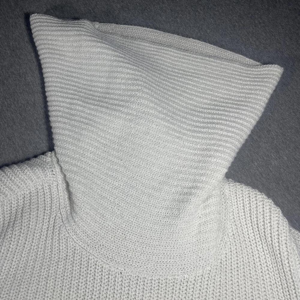 DKNY Donna Karen New York Women's Medium White Cowl Neck Sweater Turtleneck - Picture 4 of 8